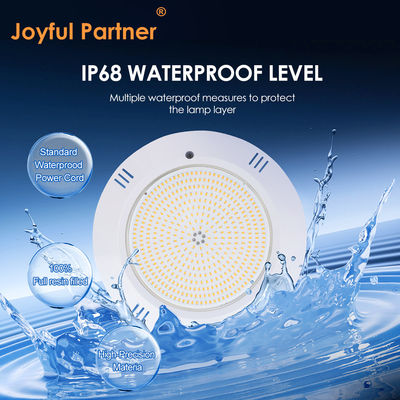 エポキシ樹脂で満たされた水中プールライト 壁掛けABSハウジング IP68 AC12V 18W Dia 260mm