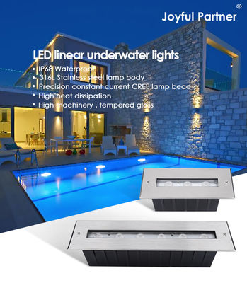 IP68 水中照明 RGB色ステンレス鋼 316L 6*2W DC24V DMX 512 水面カーテン用の制御可能