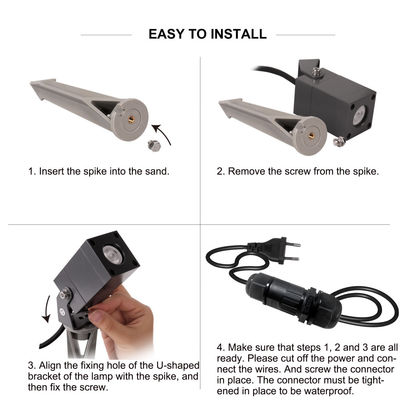 スクウェアツリー LED ガーデンスポットライト 防水 IP65 アルミ 屋外芝生ランプ CE 認証