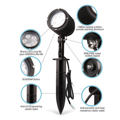 調整可能な角度 LED ガーデンスポットライト 2700k - 6500k IP65 屋外樹木ライト プロジェクター