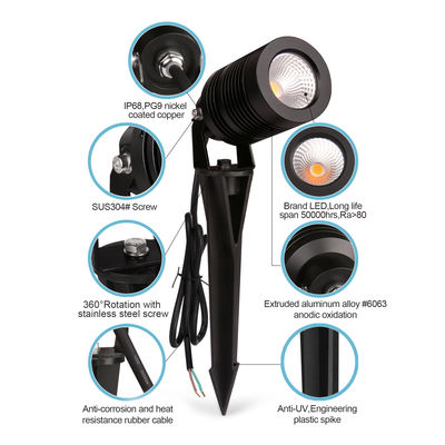 IP66 LED ガーデンスポットライト 防水 ガーデンスパイクライト 屋外 LED ボールランプ