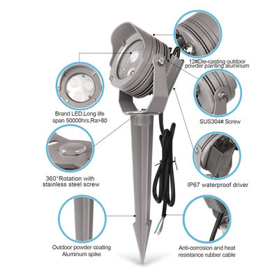 IP65 12V DC ディムニング 装飾型 LED スポットライト アルミニウム 屋外景観ランプ