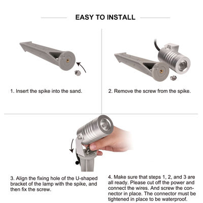 防水 IP65 アルミ LED ガーデンスポットライト 暖かい白色 屋外 スパイクライト