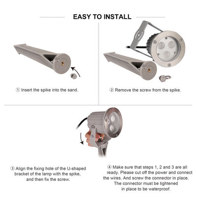 RGB 色彩豊かな風景 屋外 木のスポットライト 防水 9W ガーデン LED 投光灯