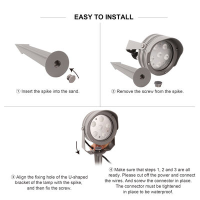 アルミ合金 LED ガーデンスポットライト IP65 防水 屋外芝生スポットライト