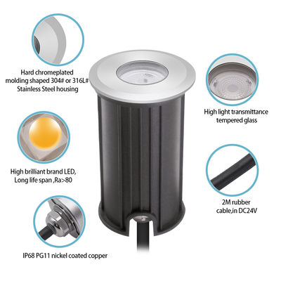 防水水水中照明 DC12V 24V 316 ステンレス鋼 樹脂 3W RGB3in1