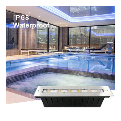 水中の線形光 316ステンレス鋼 DMX 512 RGB 12W DC24V 不対称レンズ RGB3IN1