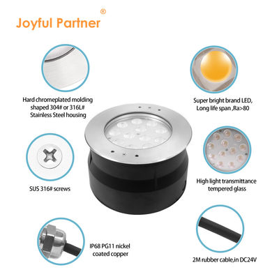 12W 24W RGB IP68 水中照明 LEDプールランプ