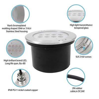 316ステンレス鋼 RGBW 水下灯 4 In 1 40W DC24V LED スイミングプールライト