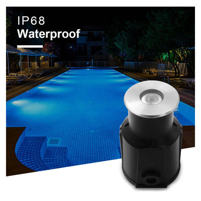 ステンレス鋼 RGB3 in 1 カラフルなスイミングプールライト 水中ミニ LED 埋め込みランプ 3W DC 24V プラスチック製取り付けスリーブ付き