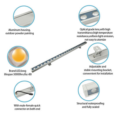 IP65低電圧ウォールウォッシュライト メス オス クイックコネクタ アルミニウムハウジング ガーデンランドスケープ用