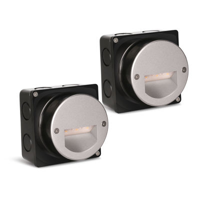 アリミニアム 屋外 LED ステップライト IP65 丸いカバー 方形 スリーブ 壁階段