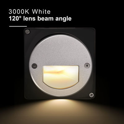 アリミニアム 屋外 LED ステップライト IP65 丸いカバー 方形 スリーブ 壁階段