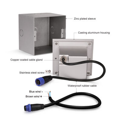 スクウェア アルミ 階段 ライト 3W DC24V スタイリッシュなインテリアのためのアルミ素材