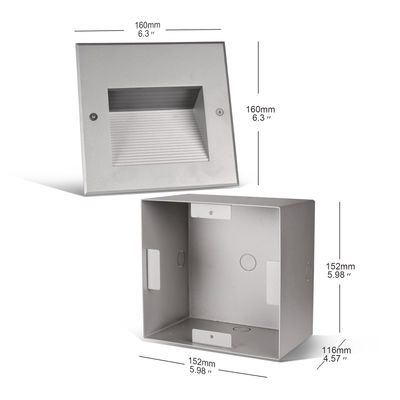 AC100~240V 階段のステップライト LED 6W COB 入り口 IP65 120*120mm 廊下用 LED 壁角灯