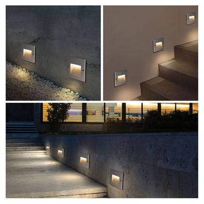 AC100~240V 階段のステップライト LED 6W COB 入り口 IP65 120*120mm 廊下用 LED 壁角灯