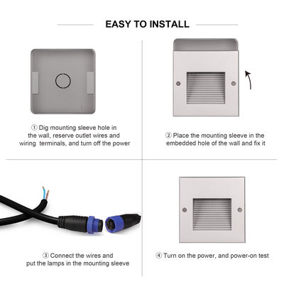 IP65 12V 24V LED 入り壁ライト 階段 階段 フェンス 道路 LED デッキライト