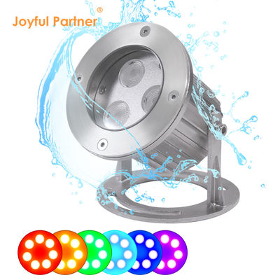 IP68 RGB LED 水中のスポットライト ステンレス鋼 316L DC24v 3*2w LED 暖かい白色 固定ベース