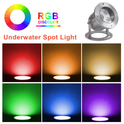 IP68 RGB LED 水中のスポットライト ステンレス鋼 316L DC24v 3*2w LED 暖かい白色 固定ベース
