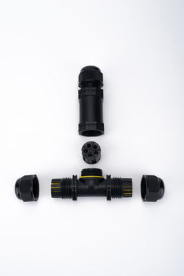 IP68 T型防水コネクタ 3チャネル 3ポールケーブルコネクタ 屋外