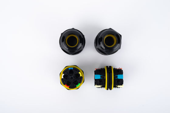 ワイヤケーブルコネクタ 32A 250VAC IP68 防水 2方向コネクタ 6-12mm DIA