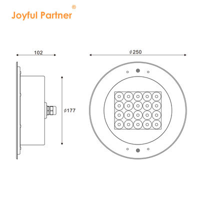 プール 水下灯 20W IP68 316 ステンレス 制御 DMX