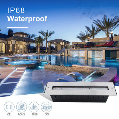 新しい長方形明るい非対称なビーム IP68 SS316L水中照明 LED潜水式照明線形内地照明壁が作られました