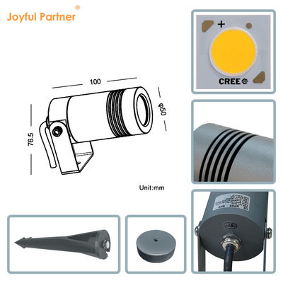 2024 新型アルミボディ IP66 防水低電圧 6W CREE COB 12V LED スパイクライト 歩道用