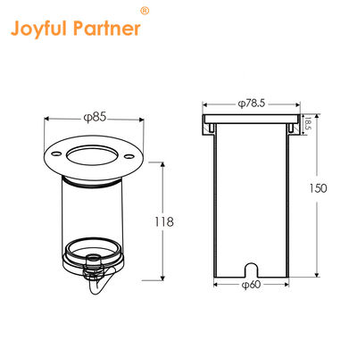 収納式LED廊下ステップ照明 スクウェア/ラウンドスライバー アルミニウムハウジング 屋外 IP67 モダンスタイル