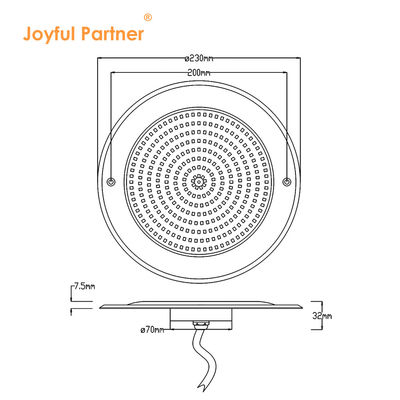 LEDプールライト 超スリム樹脂で満たされた DIA230mm AC/DC 12v PC 透明カバー サポート カスタマイズ