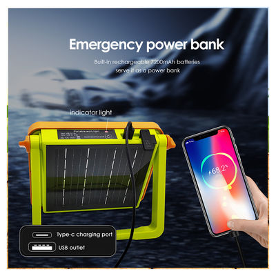 携帯型LED太陽光発電灯 SMD LED IP65 防水 リモコン付き ホットホワイト 3000K 再充電電池