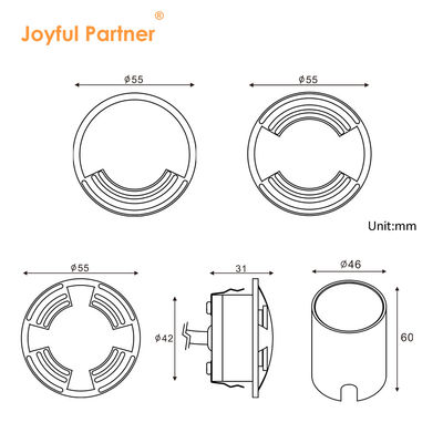 超薄 IP67 防水 2W LED 入り口 屋外 敷地内 照明 SS316 蓋 庭道