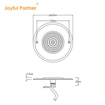 IP68 完全密封式 防水 単色 160*7.5mm 超薄型プール 潜水式 LED ライト CE 認証