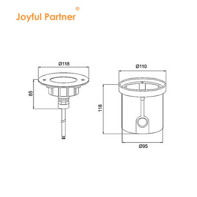 防水水水中 LEDライト ステンレス鋼 316 DC24V IP68 RGBW 4in1 アシメトリックレンズ