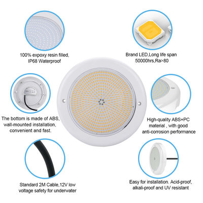 IP68 PAR56 PC スイミングプールライト RGB リモコン LED 18W 24W AC 12v 入力