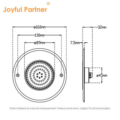 316L ステンレス スチール イングラウンドプールライト DIA 160mm*32mm AC12v 制御リモコン付き
