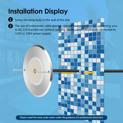 LED内地プールライト DIA160MM*32MM AC12V 316 RGBコントローラ付きステンレス鋼