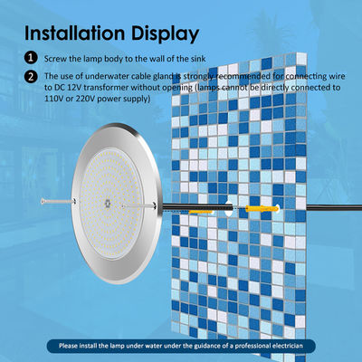 水中の LED プールライト 316 ステンレス 鋼 25W Smd2835 樹脂で満たされた Rgb 3000K