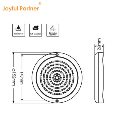 スイミングプールライト 樹脂で満たされたフラット形 RGB 表面にマウントされたSMD LED DIA152MM