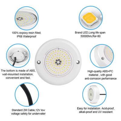 スイミングプールライト LED 6W 18W 35W 42W シンクロ RGB 色の変化 樹脂で満たされています