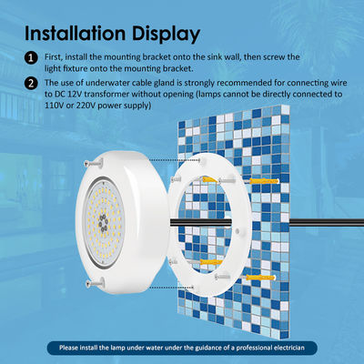 AC 12V 潜水式 IP68 RGB スイッチ コントロール PC 15W 樹脂で満たされた表面に装着された LED プールライト