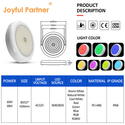 樹脂 エポキシ IP68 プール照明 白色 PAR56 ランプ 10W LED 水中照明