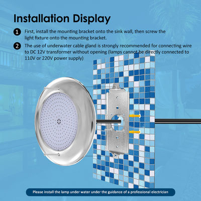 ジョイフルプールライト 12v ACアップグレード SMDチップ RGB カラー IP68 コンクリートプールのためのオールワンセットデザイン