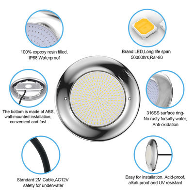 LED PAR56プールライト 18W-35W IP68 防水 AC12Vステンレス鋼