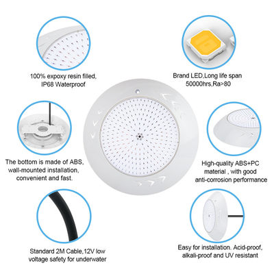 18W Par56 LED スイミングプール 表面付け LED 水中プールライト AC 12V RGB 水中庭園用