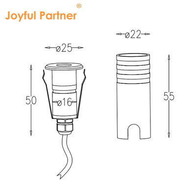 IP67 防水 屋外ステンレス鋼 316 ミニ 1W コンクリート LED 地下落灯