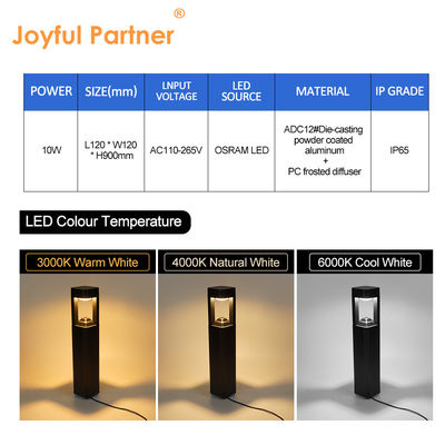屋外芝生照明 屋外 IP65 防水 OSRAM LED 10W 単色 900mm 高さ 2 年間の保証付き