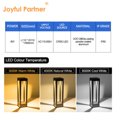 LED芝生景観ライト CREE LED 8W パウダーコーティングアルミニウム素材 AC電圧 単色 CE Rohs認証