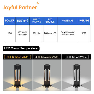 オーダーメイド 屋外防水ライト 160*160*800MM ブリッジラックス LED 3000K 10w ホワイト Ra 80