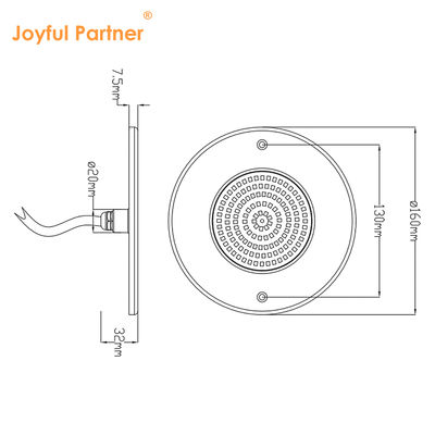 樹脂充填プールライトリフレクター 160mm DC12V 10W 完全プラスチック SMD2835 108個 RGBW 色 定電圧